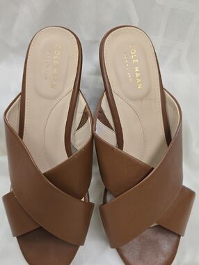 Cole Haan Grand 360 Brown Leather Crisscross Wedges